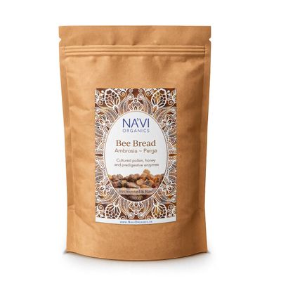 Na vi Organics Pure Organic Raw Bee Bread (Ambrosia/Perga) - 100g Bee Pollen Superfood for Natural Vitality & Protein Highest Medicinal Quality