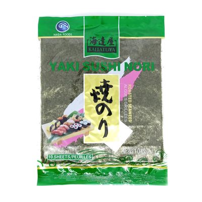 Kaitatuya Roasted Seaweed Green Full Size (Pack of 1, 10 Full Sheets) Premium Japanese Nori Crisp Texture & Rich Umami Flavour Perfect for Sushi, Hand Rolls, Onigiri & Snacks