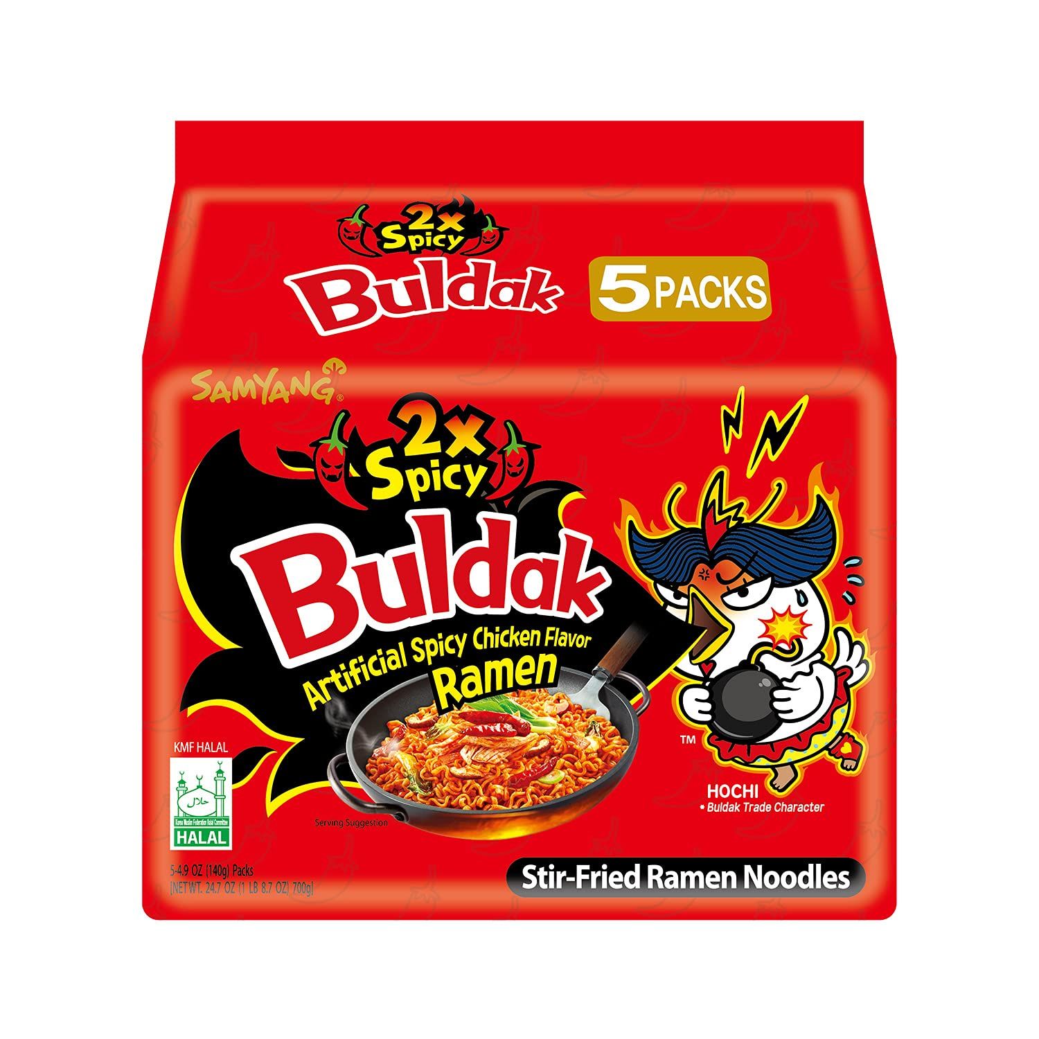 Samyang Hack Buldak Bokeum Ramen 5Pcs Hot Spicy Fire Noodle Spiciest Standard Shipping