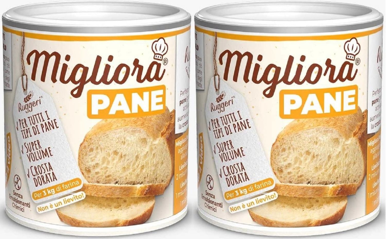 Ruggeri - Bread Dough Improver Powder 240g (120g, Pack of 2) Natural Enhancer for Homemade Bread 2 x 120g Tin