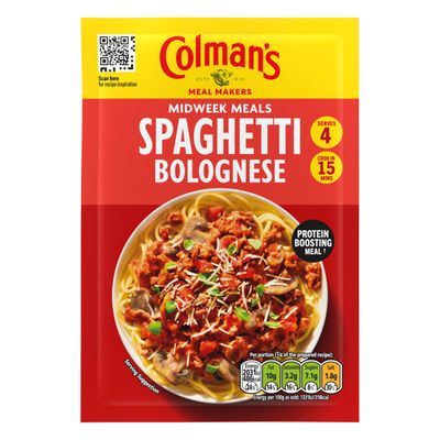 Colman's Midweek Meals Spaghetti Bolognese Meal Maker quick to prepare sauce mix for a protein-boosting meal 44 g