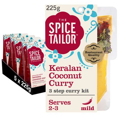 The Spice Tailor - Indian Curry Sauce Meal Kit, Keralan Coconut Curry, Pack of 5, Vegetarian