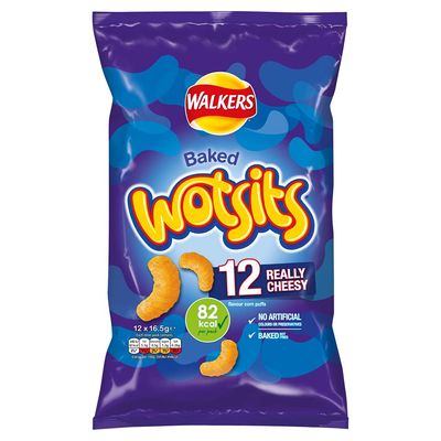 Walkers Wotsits Really Cheesy Multipack Snacks Crisps 12x16.5g