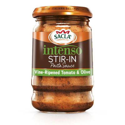 Sacla Intenso Pasta Sauce - Sweet Tomato and Olive Based Pasta Enhancer, Ideal for Beef Stew and stirring Through Pasta, 190g (Pack of 1)