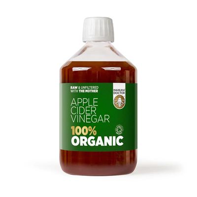 MANUKA DOCTOR Organic Apple Cider Vinegar with the Mother 500ml Raw, Unpasteurised & Unfiltered ACV 100% Organic British Apples Natural, No Preservatives