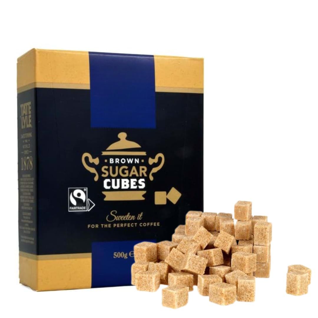 Brown Sugar Cubes 2X500g Kosher Certified Fairtrade Cane Sugar Cubes - Perfect for Coffee, Tea &amp; Hot Drinks - Sustainable &amp; Ethically Sourced (NP)