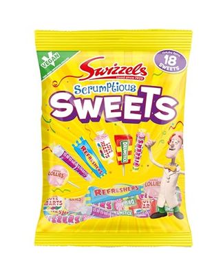 Swizzels Scrumptious Sweets Mixed Bag - A Selection of Mouthwatering Chewy Sweets and Lollipops, Vegan-Friendly Sweets, Approximately 18 Sweets (1x 173g bag)