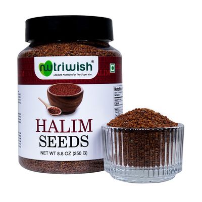 Nutriwish Halim Seed Pure & Natural Garden Cress Safe & Beneficial Aliv Seed Halim Aliv Garden Cress Seeds for Eating No Additives High Protein Snack 250 gm