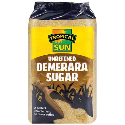 Tropical Sun Demerara Sugar Mauritian 3kg, Unrefined Golden Brown Crystal Sugar, Caramel Flavour, Ideal for Baking, Cooking and Hot & Cold Drinks, (Pack of 1)