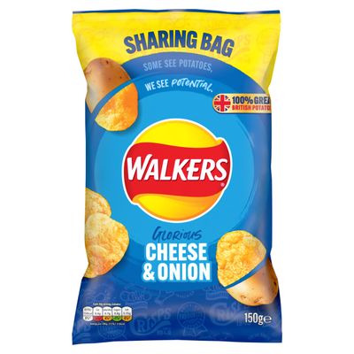 Walkers Cheese &amp; Onion Sharing Crisps 150g