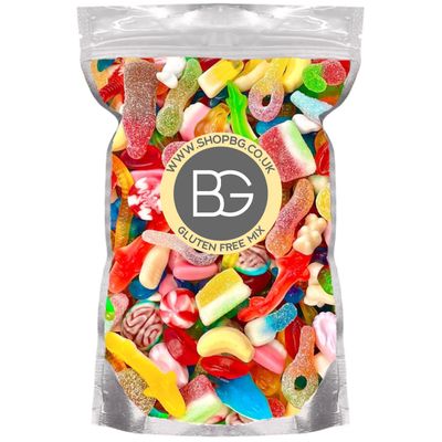 BG Gluten-Free Quality Pick &amp; Mix Sweets - Large Retro Candy Sweeties 800g Pouch Gummy Jelly Fizzy Chewy Pick n Mix