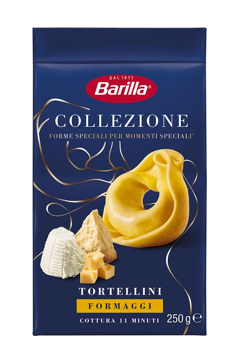 Barilla Collezione Three Cheese Tortellini 250g - Filled Egg Pasta with Italian Cheeses - Fresh Pasta for Soups &amp; Creamy Sauces - 1 Pack