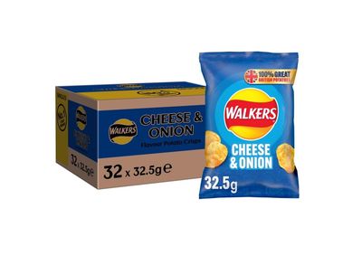 Walkers Cheese &amp; Onion Crisps 32.5g (case of 32)