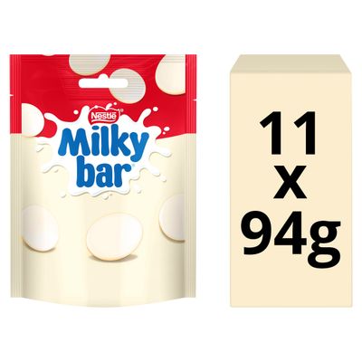 Milkybar White Chocolate Giant Bar Buttons Sharings Bags, 11 x 94 g 12g