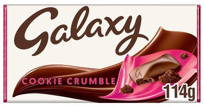 Galaxy Cookie Crumble Milk Chocolate Bar, Christmas Chocolate Gift, Movie Night Snacks, Sharing Bar, 114g