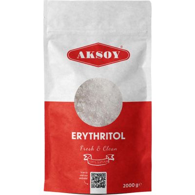 Aksoy Pure Erythritol 100% Natural 2KG (4.4 lb) Zero Calorie Sweetener, Perfect for Baking &amp; Beverages Keto-Friendly, Non-GMO, Vegan, No Artificial Additives
