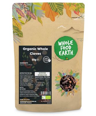 Wholefood Earth Organic Whole Cloves 50 g GMO Free Certified Organic