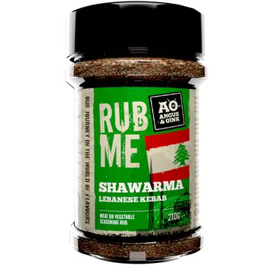 Angus & Oink Shawarma Lebanese Kebab Rub Authentic Middle Eastern Flavours Perfect for Lamb & Vegetables Great for Grilling, Smoking & Oven Cooking Gluten-Free 210g