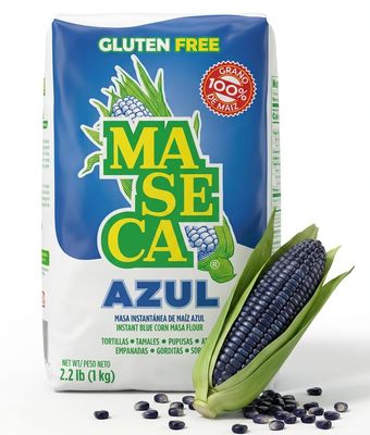 Maseca Blue Corn Flour - Gluten Free Masa Harina for Tortillas, Arepas &amp; Mexican Cooking - Authentic Blue Corn Masa Flour 1kg - Stone Ground Whole Grain + Cheeroo Magnet