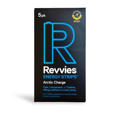 Revvies Energy Strips Arctic Charge 25 Strips 40mg Caffeine Strip Revvies Energy Strips Instant Boost Suitable Pro Athletes Easy On The Stomach Vegan Sugar-Free