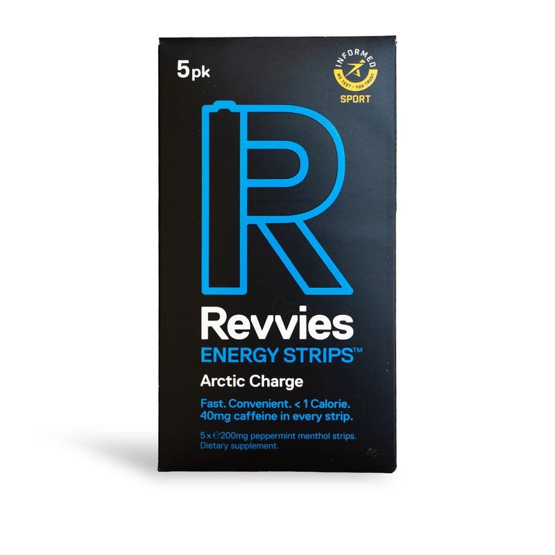 Revvies Energy Strips Arctic Charge 25 Strips 40mg Caffeine Strip Revvies Energy Strips Instant Boost Suitable Pro Athletes Easy On The Stomach Vegan Sugar-Free