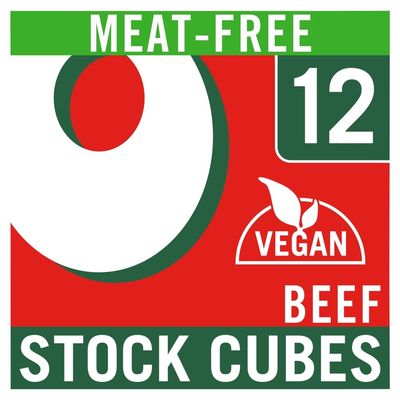 OXO 12 Vegan Beef Flavour Stock Cubes - Meat-Free, Bold Taste, Plant-Based, Ideal for Soups, Stews, Gravy &amp; Holiday Cooking, 71 g (Pack of 1)