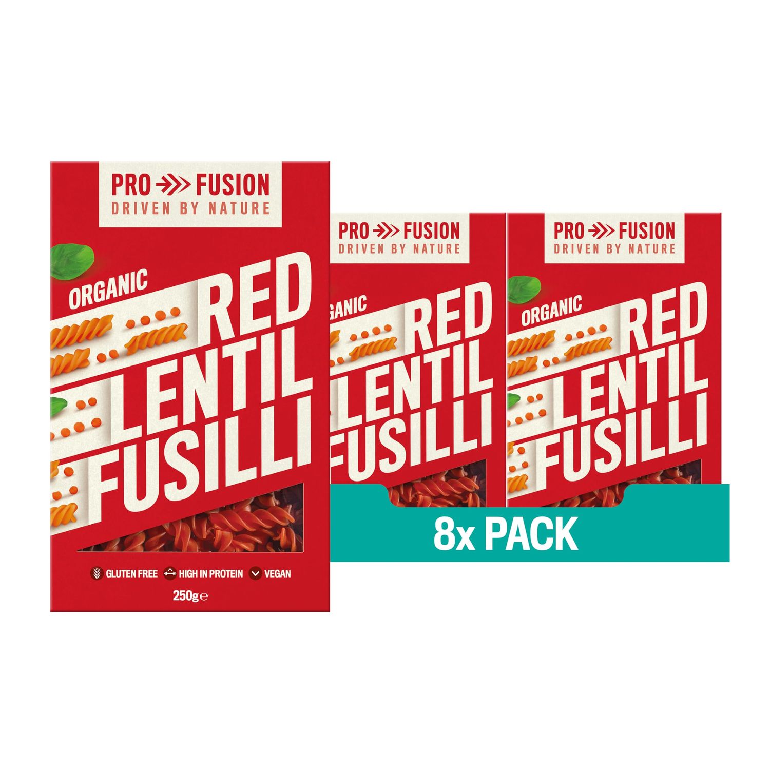 Profusion Organic Red Lentil Fusilli, 250g - Grain-Free, High Protein &amp; Vegan-Friendly
