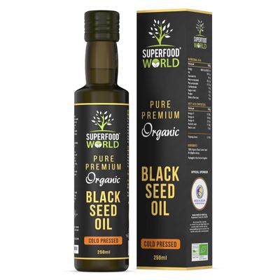 Organic Black Seed Oil 250ml - 100% Pure &amp; Premium Virgin Cold Pressed Nigella Sativa Black Cumin Seed Oil