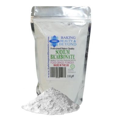 Baking Beauty and Beyond Professional Bakers Quality Sodium Bicarbonate Powder - Gluten Free, Natural, and Pure Baking Powder for Cooking, Baking, Snacks, and More, 100gm