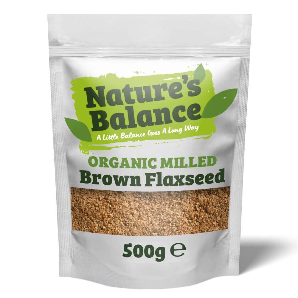 Nature's Balance Organic Milled Brown Flaxseed 500g - Gluten Free High Fibre Ground Linseed Flax Seed Powder