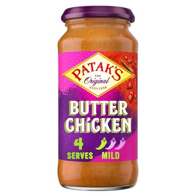 Patak's Butter Chicken Curry Sauce 450g Mild Spice Serves 4 Authentic Indian Simmer/Cooking Sauce