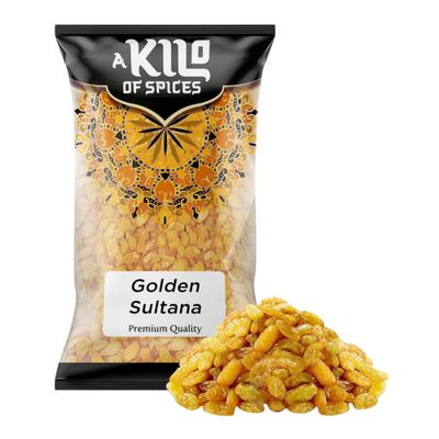 A Kilo of Spices Golden Sultanas 1KG, Golden Raisins, Dried Raisins, Sultanas for baking