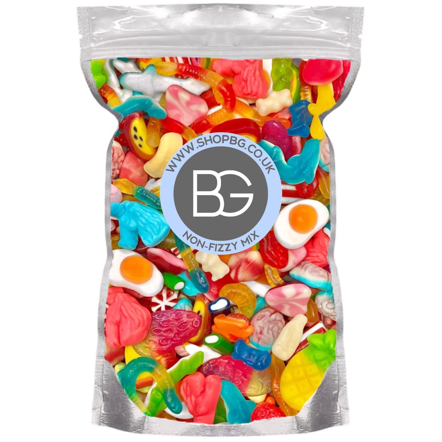 Bargain Gateway BG Non-Fizzy Quality Pick &amp; Mix Sweets - Large Retro Candy Sweeties 800g Pouch Gummy Jelly Chewy Movie Night Birthday Party Treat Pick n Mix