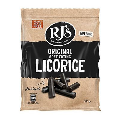 RJ'S Natural Soft Eating Black Licorice 3 x 300g