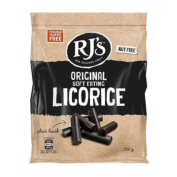 RJ'S Natural Soft Eating Black Licorice 3 x 300g