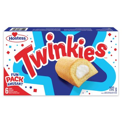 Hostess Twinkies Cakes with Creamy Filling, Cake Snacks, Contains 6 cakes (Individually Wrapped)