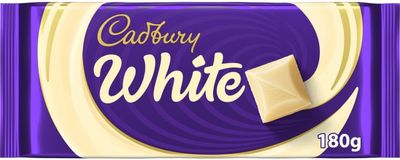Cadbury White Chocolate Bar, Creamy White Chocolate Treat for Snacking, Sharing &amp; Gifting 180 g