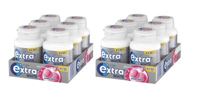 Extra White Bubblemint Chewing Gum, 2 Cases with 6 Packs of 46 Pieces Each