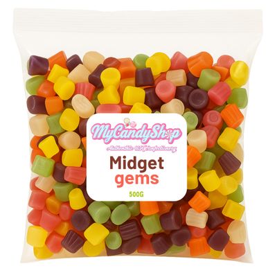 Midget Gems Retro Sweets 500g - Traditional British Mini Gems - Chewy Fruit Flavoured - Classic Pick &amp; Mix Sweets