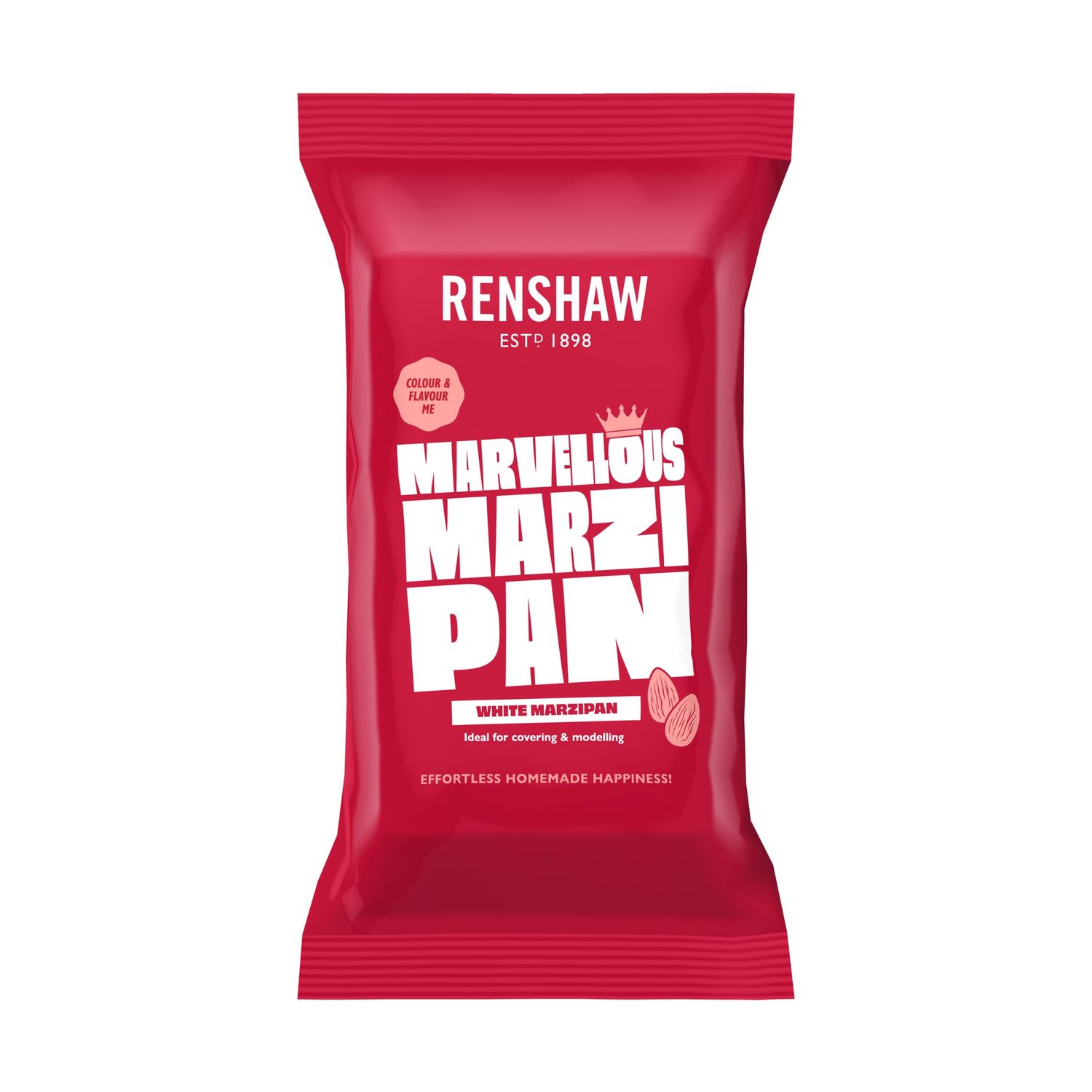 RENSHAW Ready Rolled White Marzipan Disc For 8 Cake, Marzipan for Cakes, Ready Rolled Marzipan - WHITE 500g