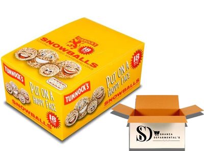 Tunnocks Snowballs - 18 Pack 30g Each Delicious Milk Chocolate Covered Marshmallows Rolled in Coconut Classic British Treat Perfect for Sharing, Parties &amp; Gifts Pack of (1 Box)