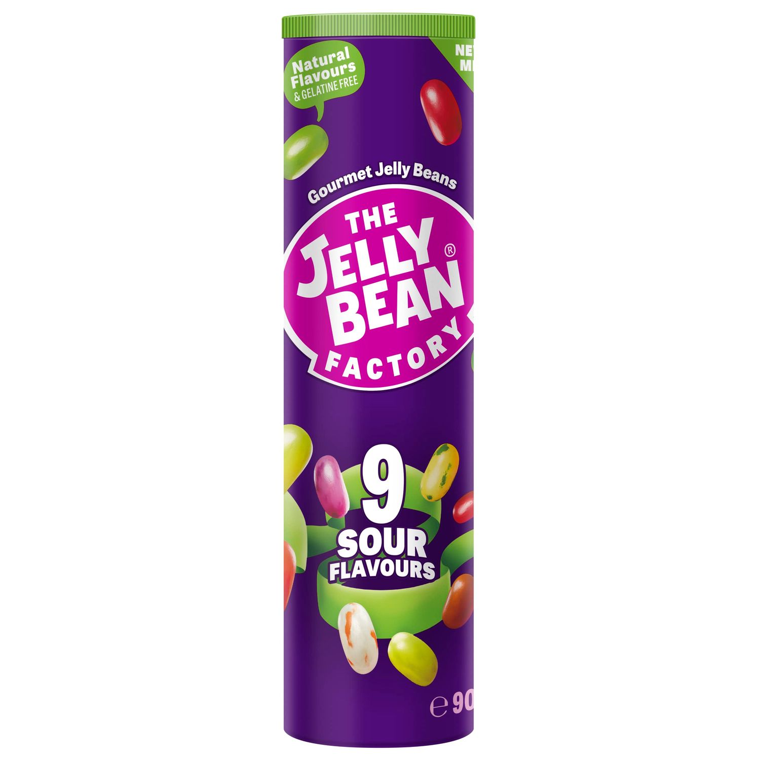 Jelly Bean Factory Sour Tube 9 Sour Mix Gluten and Gelatine free Impulse candy (1 x 90g)