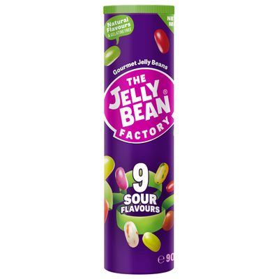 Jelly Bean Factory Sour Tube 9 Sour Mix Gluten and Gelatine free Impulse candy (1 x 90g)