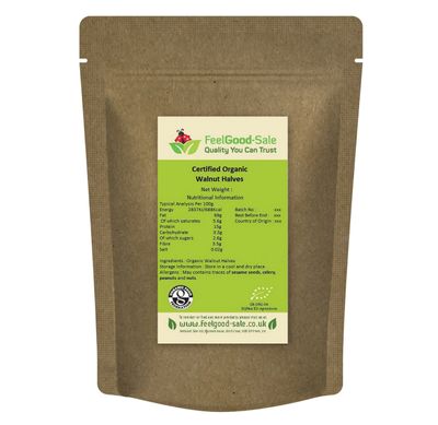 500g Fresh Organic Walnuts Halves - Rich in Omega-3