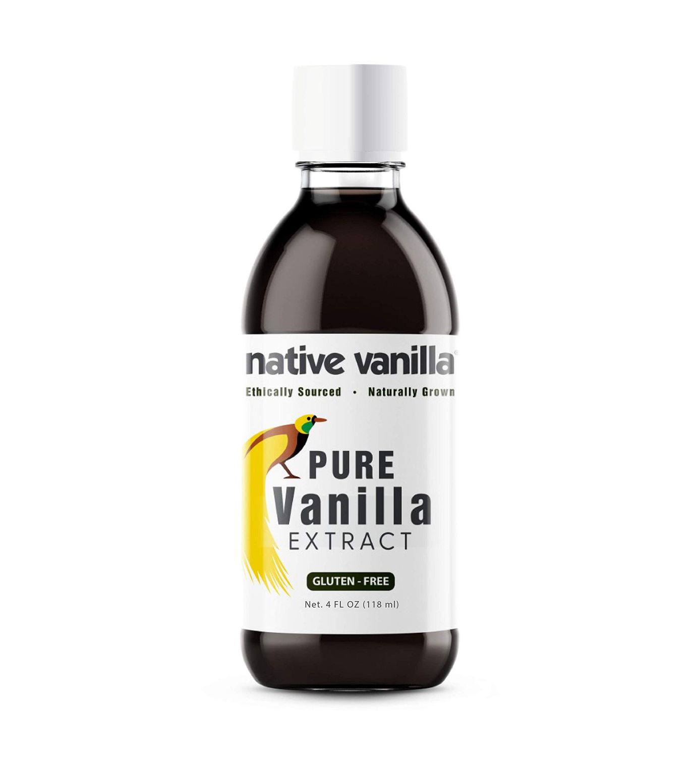 Native Vanilla - Pure Vanilla Extract - 118ml (4 oz) - Made from Premium Vanilla Bean Pods - for Chefs and Home Cooking, Baking, and Dessert Making
