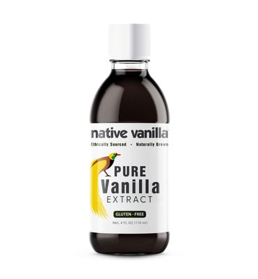 Native Vanilla - Pure Vanilla Extract - 118ml (4 oz) - Made from Premium Vanilla Bean Pods - for Chefs and Home Cooking, Baking, and Dessert Making