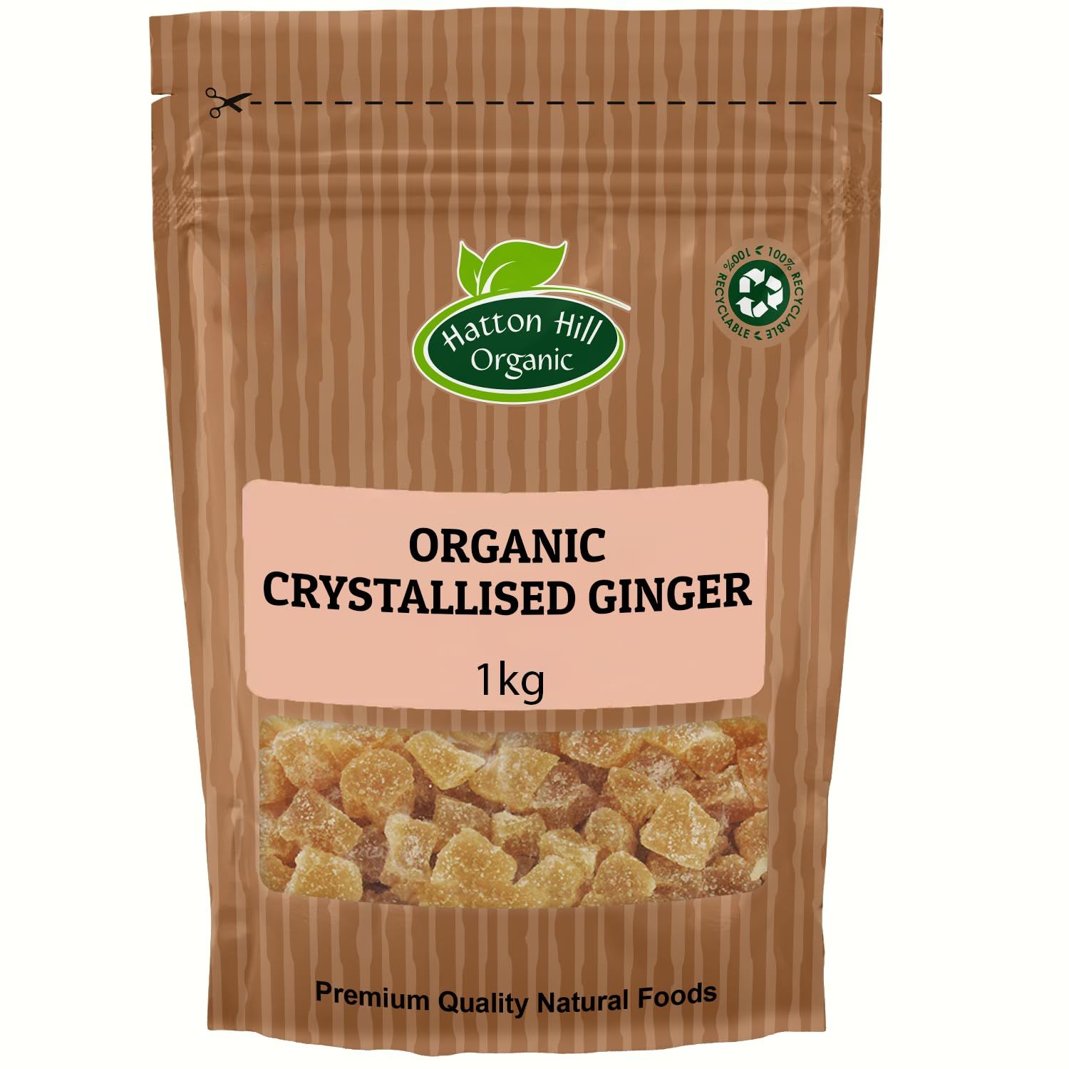 Organic Crystallised Ginger 1kg by Hatton Hill Organic A Zesty Fusion of Sweetness and Health