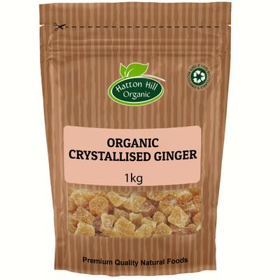 Organic Crystallised Ginger 1kg by Hatton Hill Organic A Zesty Fusion of Sweetness and Health