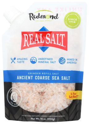 Redmond Real Sea Salt - Natural Unrefined Organic Gluten Free Coarse, 16 Ounce Pouch (1 Pack)
