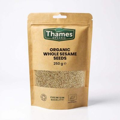 Organic Sesame Seeds - 250g of Nutritious &amp; Flavorful Seeds - No Additives, No Preservatives - Raw, Vegan, Non-GMO - Great for Baking, Cooking, and Sprinkling - Thames Organic